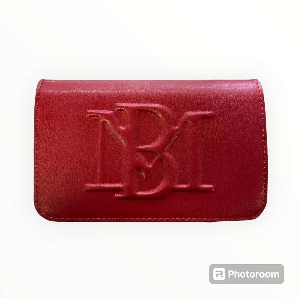 Badgley Mischka Red Debossed Logo Vegan Leather Crossbody NWT